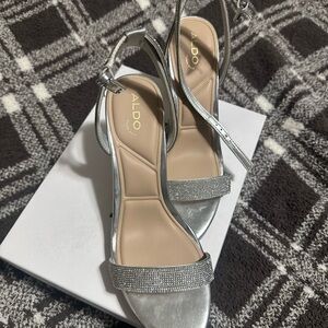 ALDO Shimmering Silver Heels